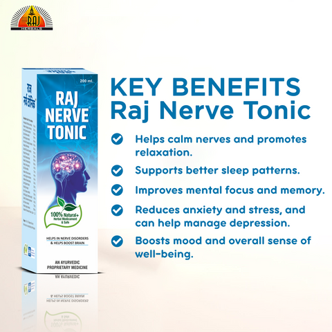 Raj Nerve Tonic - Pack of 2 Bottles |  Herbal Support for Stress & Memory - Hover
