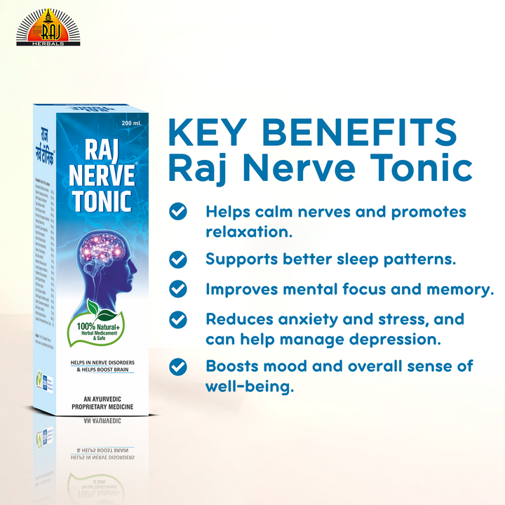 Raj Nerve Tonic - Pack of 2 Bottles |  Herbal Support for Stress & Memory