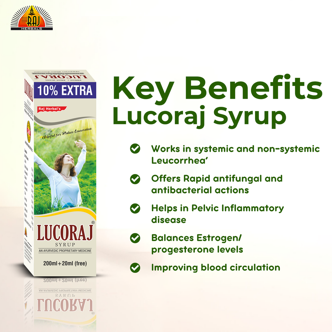 Lucoraj Syrup - Pack of 3 Bottles | Natural Leucorrhea Relief for Women