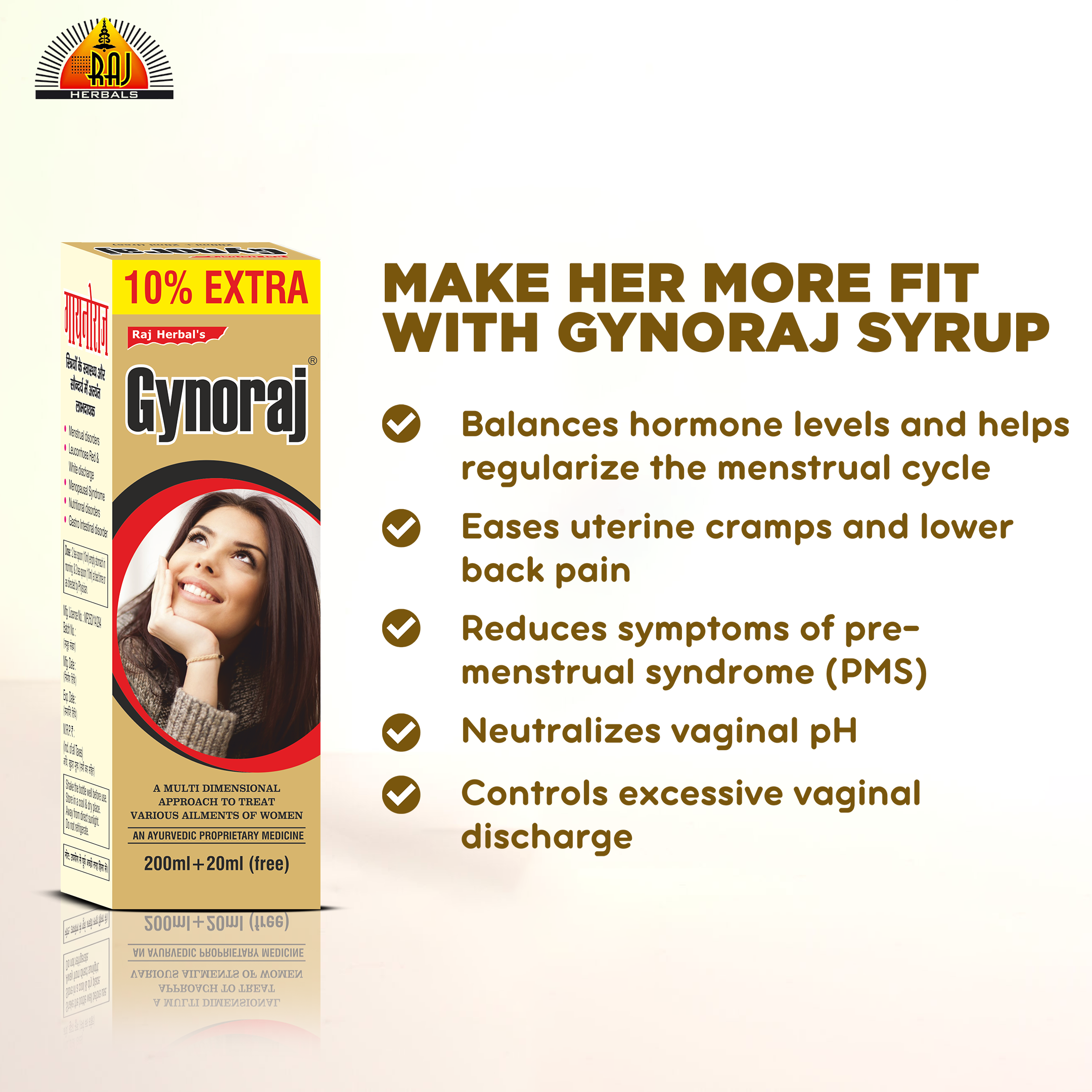 Gynoraj Syrup - Pack of 3 Bottles | Ayurvedic Menstrual Health Support