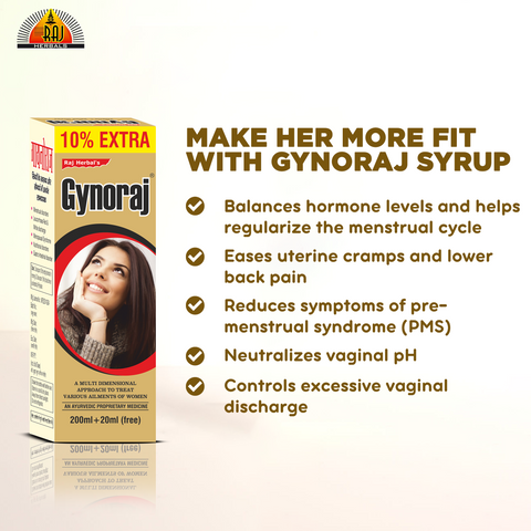 Gynoraj Syrup - Pack of 3 Bottles | Ayurvedic Menstrual Health Support - Hover