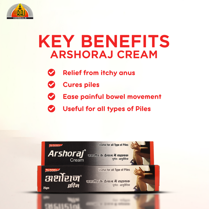 Arshoraj Cream | Ayurvedic Relief for Piles, Hemorrhoids, Pain & Itching Treatment