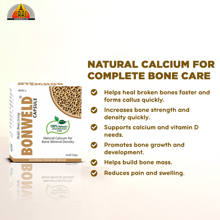 Bonweld Capsule – Pack of 5 Strips | Ayurvedic Calcium Support for Bone Health