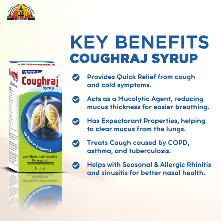 Coughraj Syrup – Pack of 4 Bottles | Ayurvedic Relief for Cough, Cold & Congestion