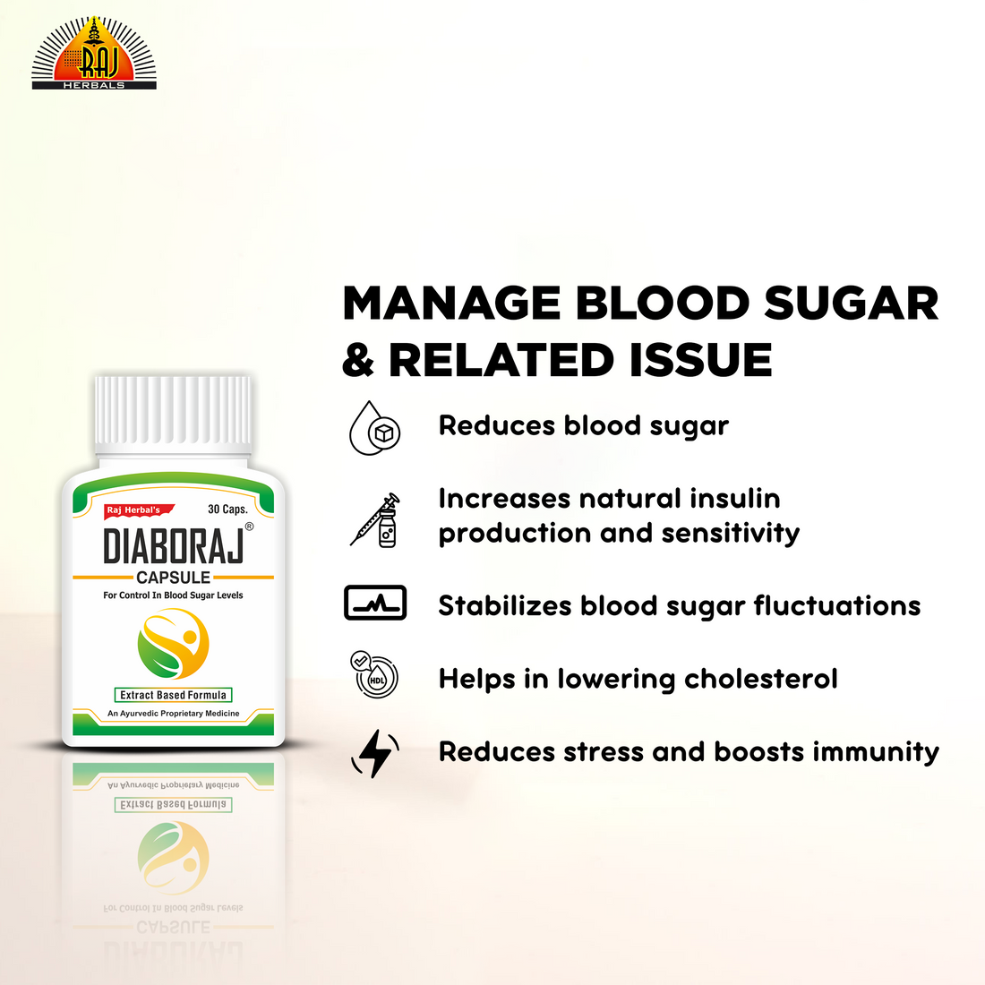 Diaboraj Capsule – Pack of 2 Bottles | Ayurvedic Support for Blood Sugar Management