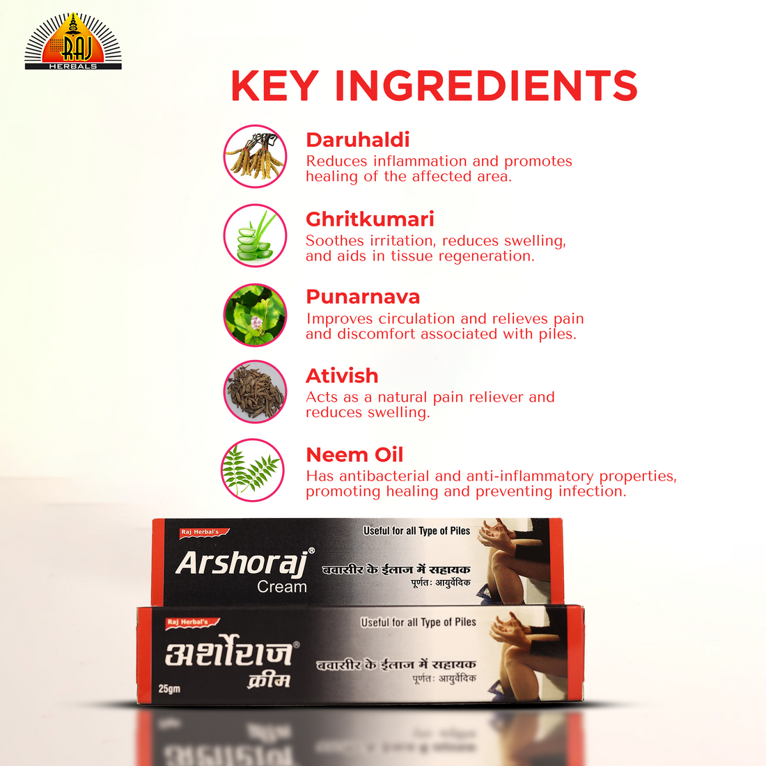 Arshoraj Cream | Ayurvedic Relief for Piles, Hemorrhoids, Pain & Itching Treatment