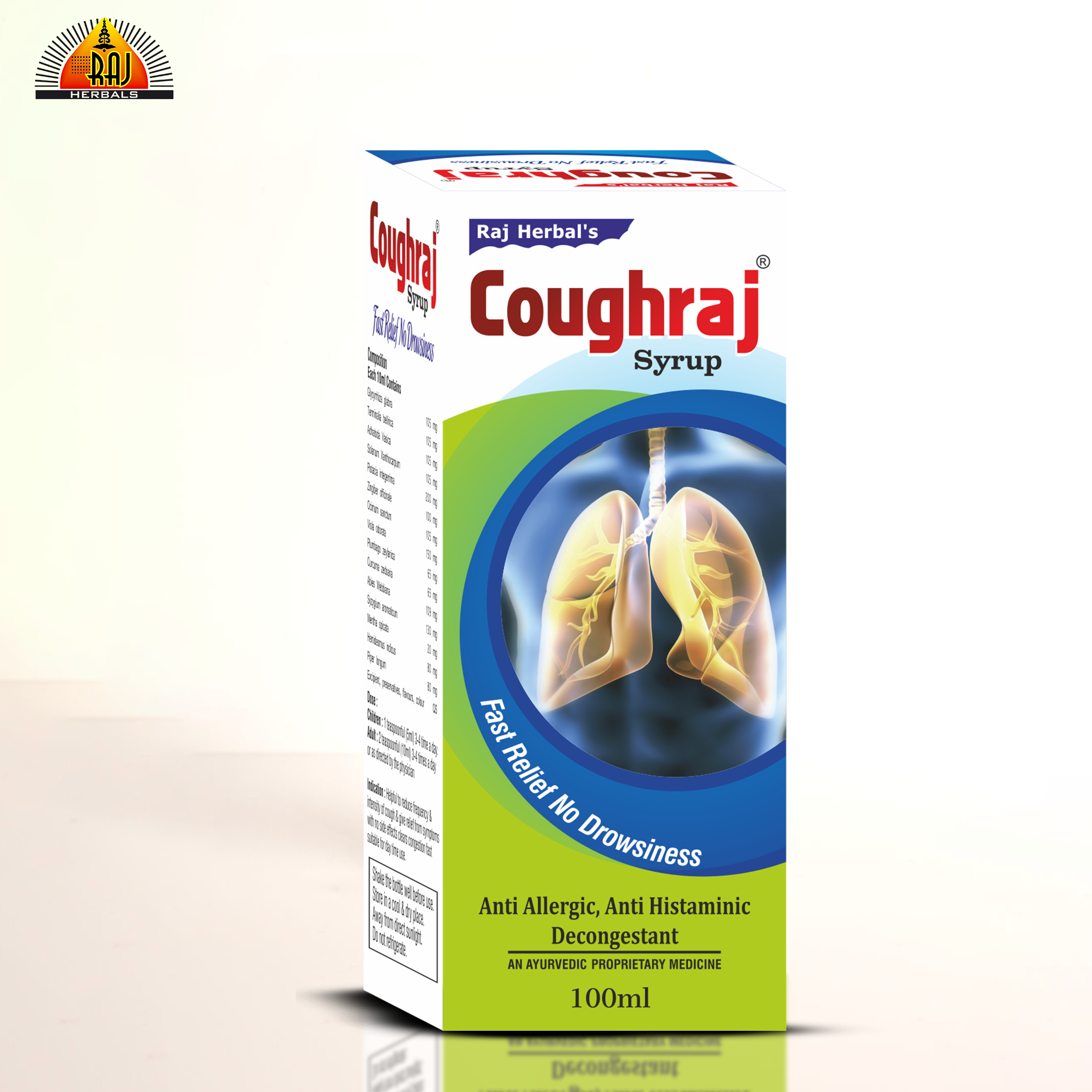 Coughraj Syrup – Pack of 4 Bottles | Ayurvedic Relief for Cough, Cold & Congestion