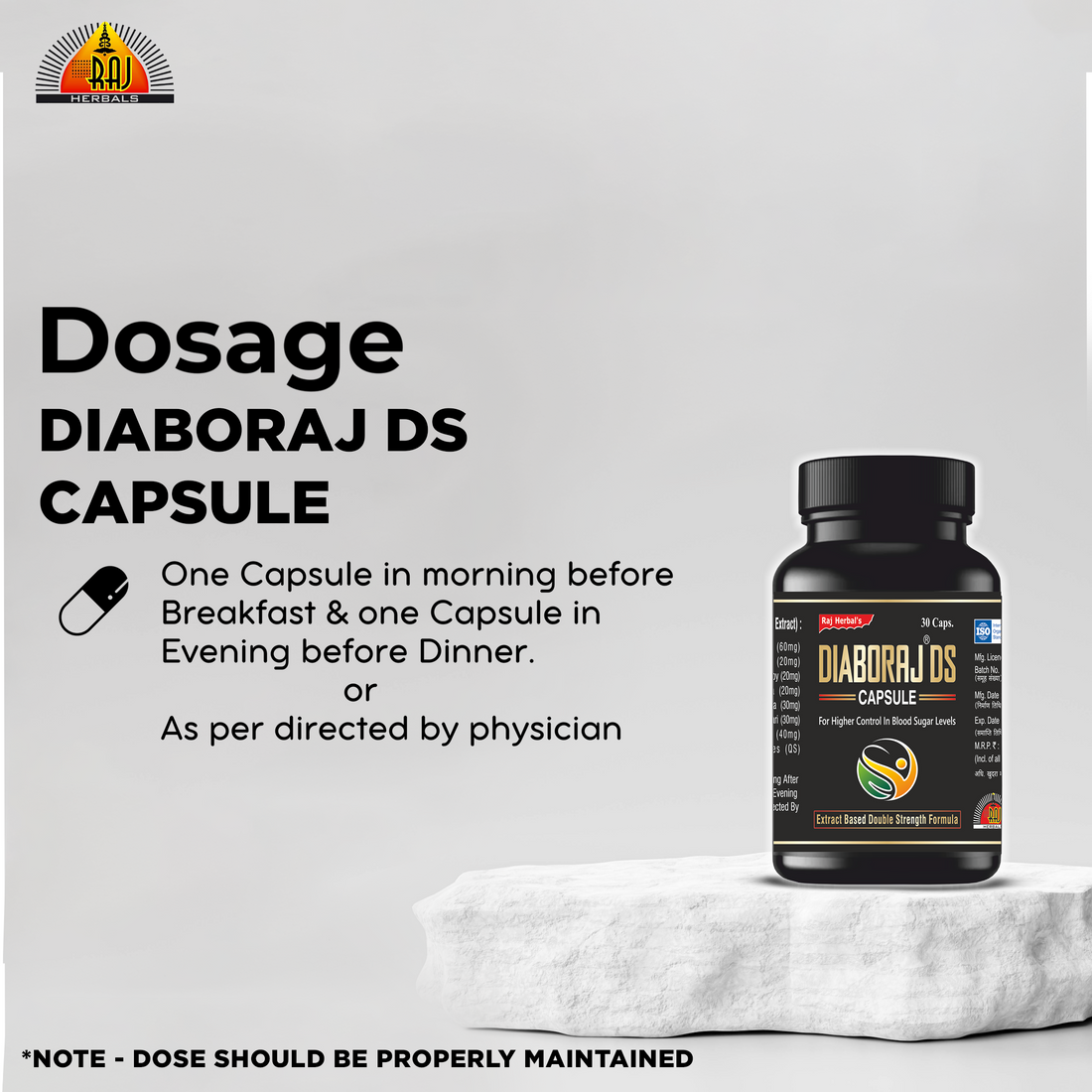 Diaboraj DS Capsule – Pack of 1 Bottle | Ayurvedic Support for Blood Sugar Control