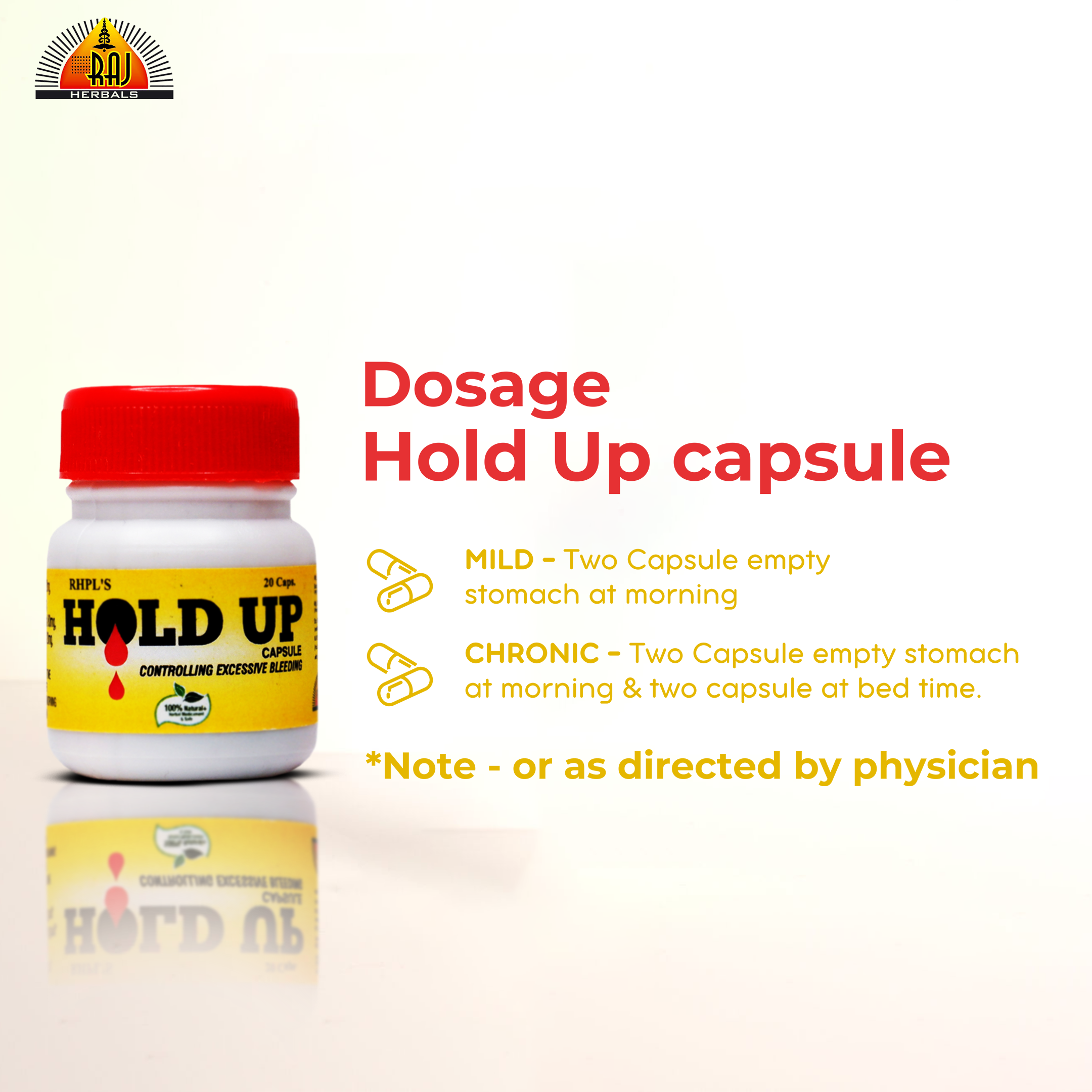 Hold Up Capsule - Pack of 2 Bottles | Ayurvedic Solution for Heavy Bleeding
