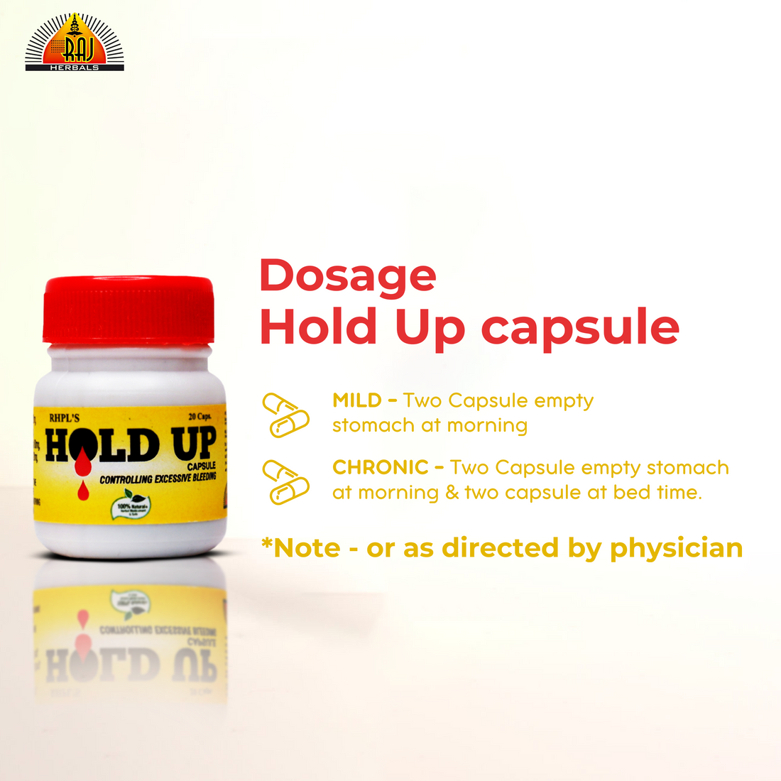 Hold Up Capsule - Pack of 2 Bottles | Ayurvedic Solution for Heavy Bleeding