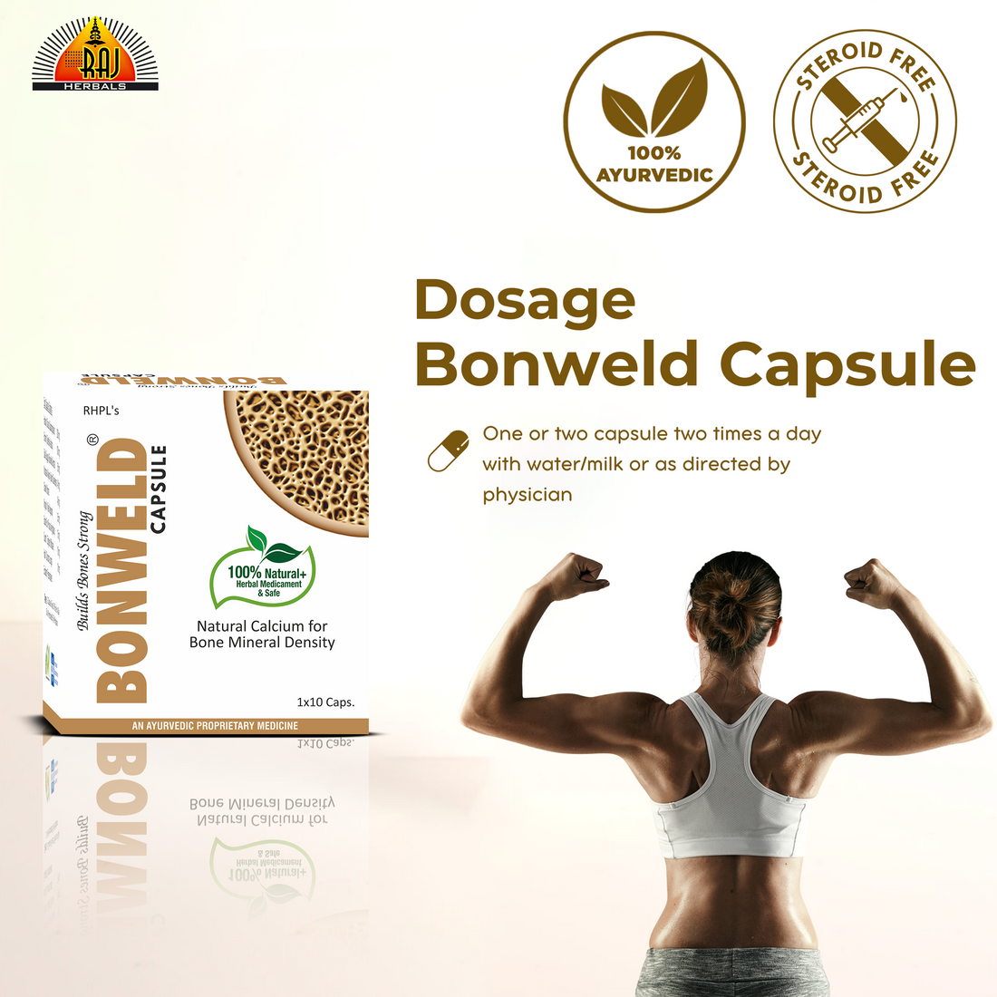 Bonweld Capsule – Pack of 5 Strips | Ayurvedic Calcium Support for Bone Health