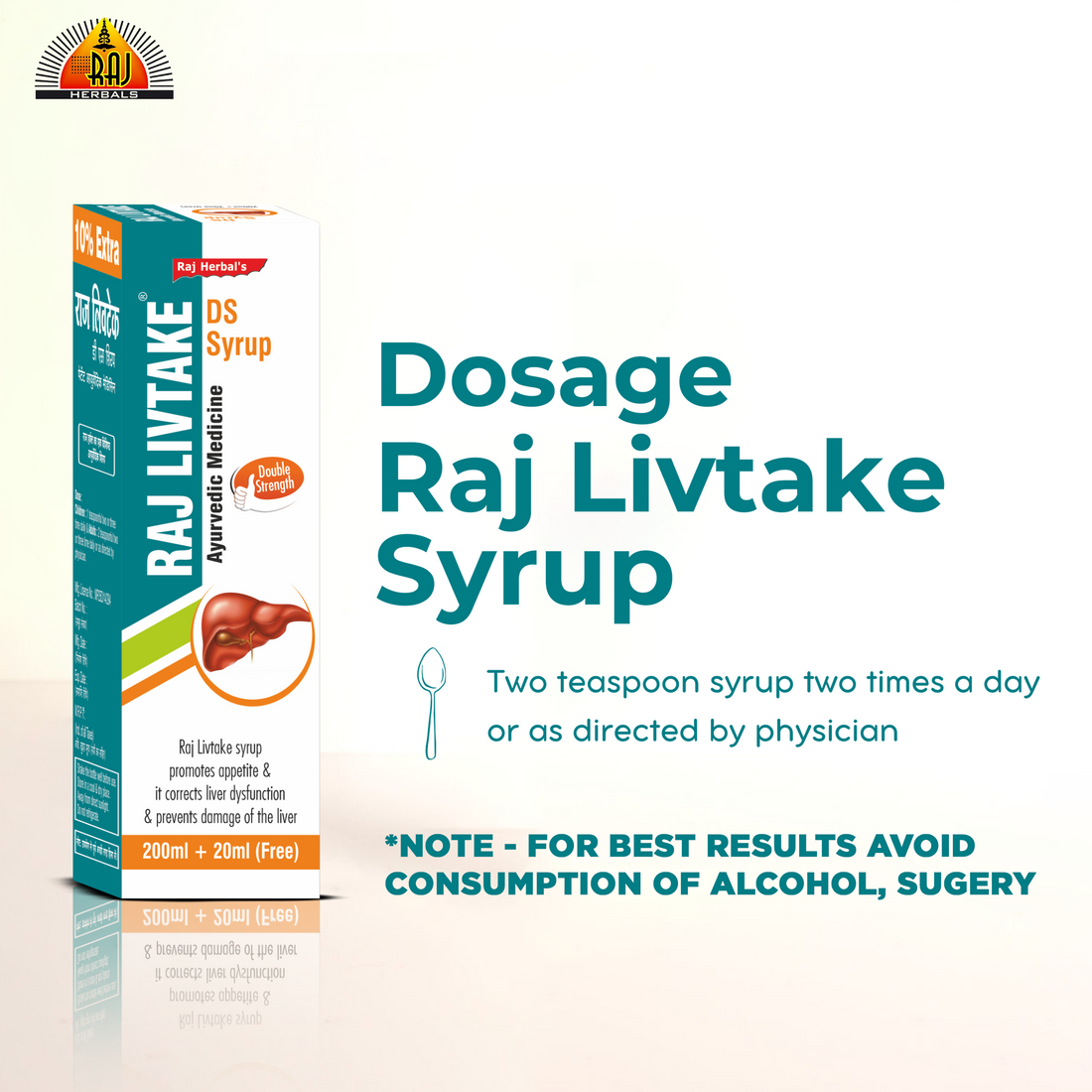 Raj Livtake DS Syrup - Pack of 3 Bottles | Ayurvedic Liver Health Support