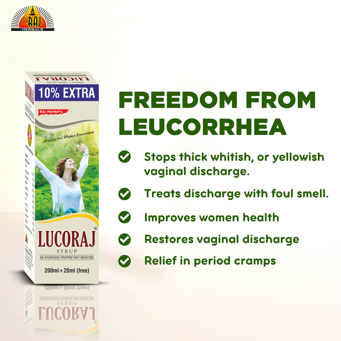 Lucoraj Syrup - Pack of 3 Bottles | Natural Leucorrhea Relief for Women