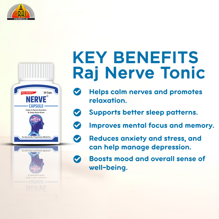 RHPL's Nerve Capsule – Pack of 1 Bottle | Herbal Support for Stress & Memory