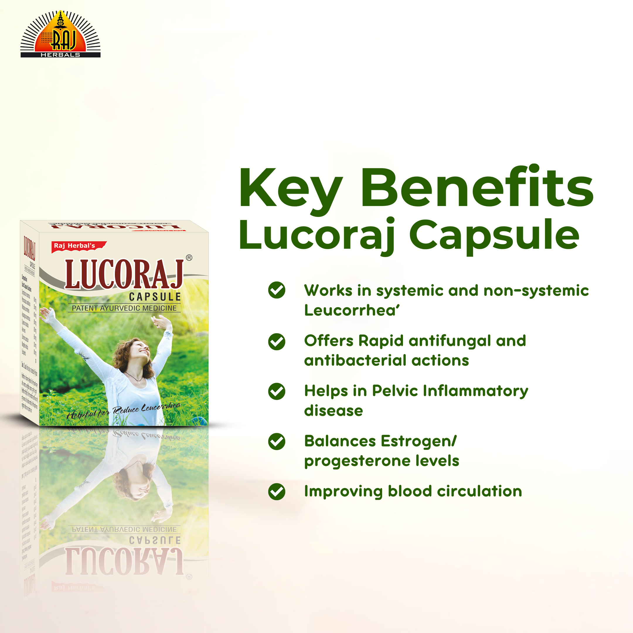 Lucoraj Capsule - Pack of 4 Strips | Natural Leucorrhea Relief for Women