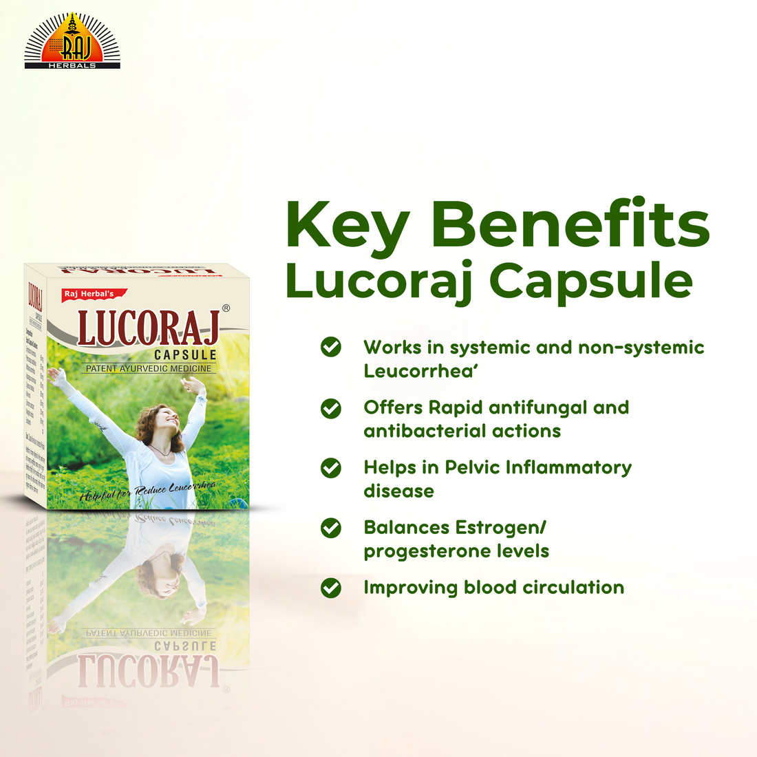 Lucoraj Capsule - Pack of 4 Strips | Natural Leucorrhea Relief for Women