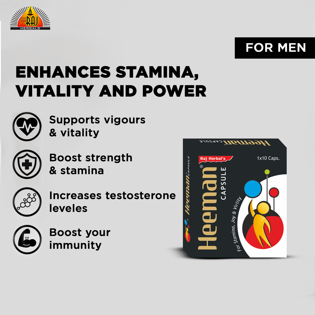 Heeman Capsule - Pack of 4 Strips | Natural Men’s Sexual Health Support