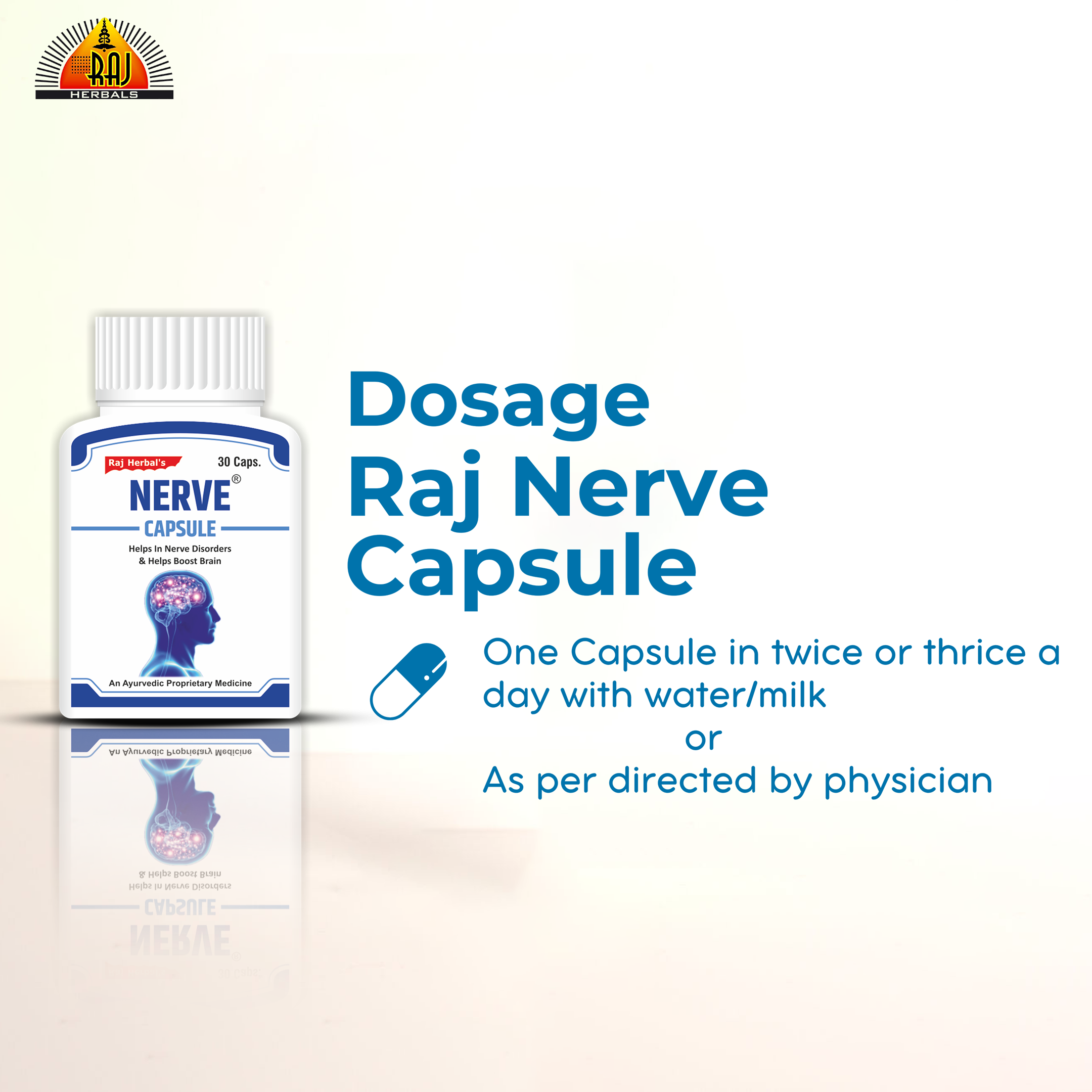 RHPL's Nerve Capsule – Pack of 1 Bottle | Herbal Support for Stress & Memory