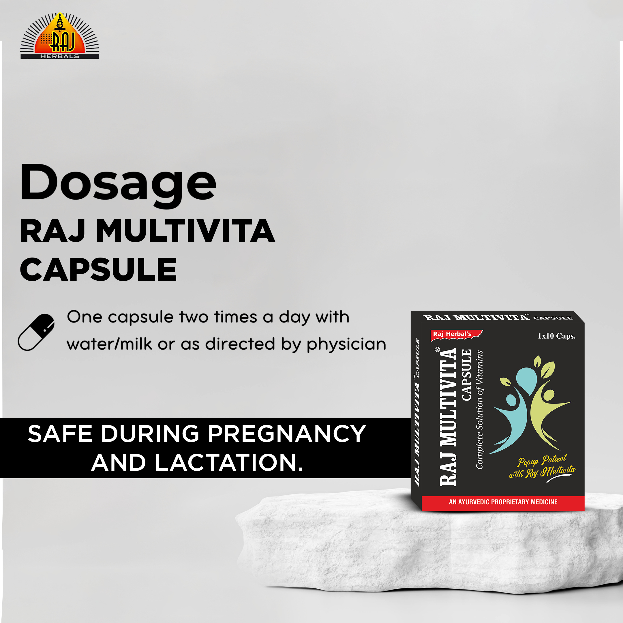 Raj Multivita Capsule - Pack of 5 Strips | Ayurvedic Vitamin & Mineral Supplement