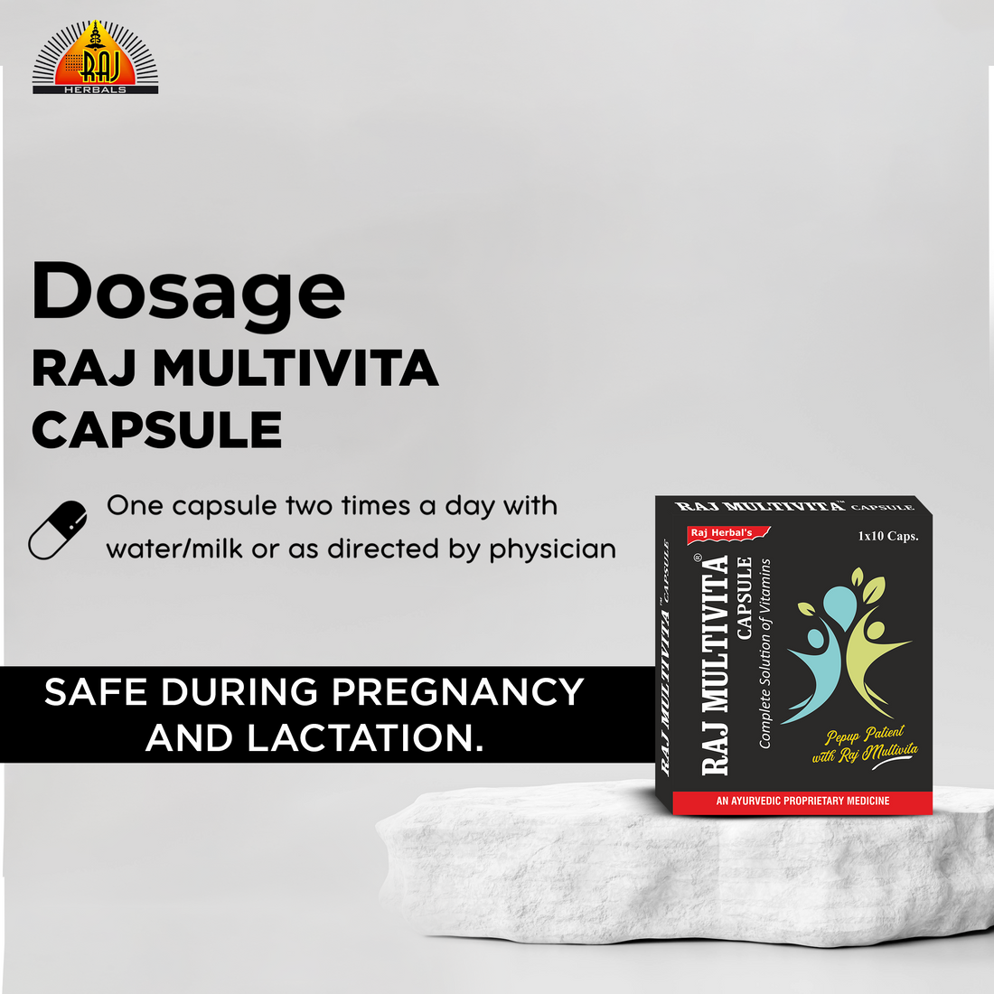 Raj Multivita Capsule - Pack of 5 Strips | Ayurvedic Vitamin & Mineral Supplement