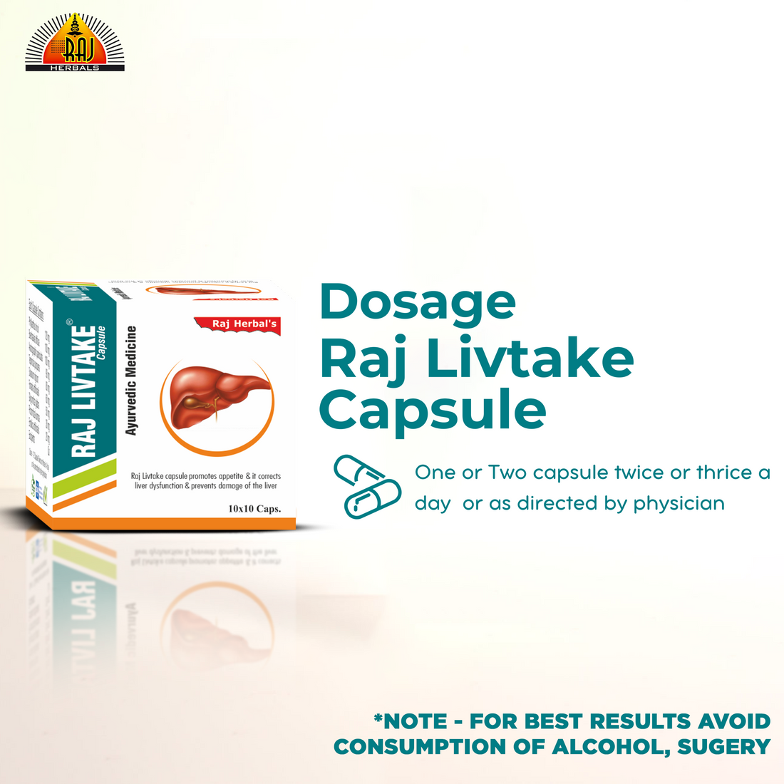 Raj Livtake Capsule - Pack of 5 Strips | Ayurvedic Liver Health Support