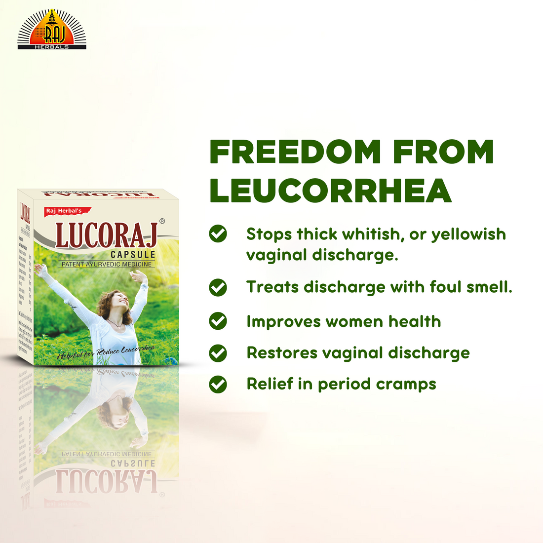 Lucoraj Capsule - Pack of 4 Strips | Natural Leucorrhea Relief for Women