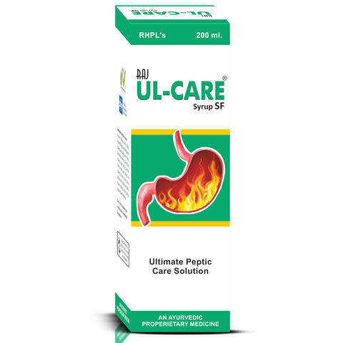 Raj UL-Care Syrup SF - Pack of 3 Bottles | Herbal Relief for Ulcers & Acidity