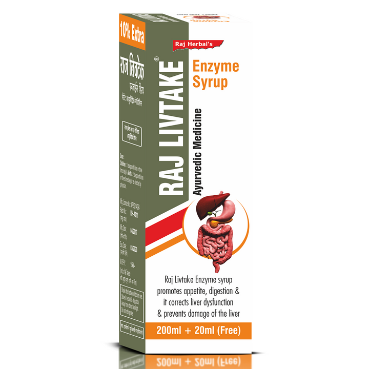 Raj Livtake Enzyme Syrup - Pack of 3 Bottles | Digestive Health Support