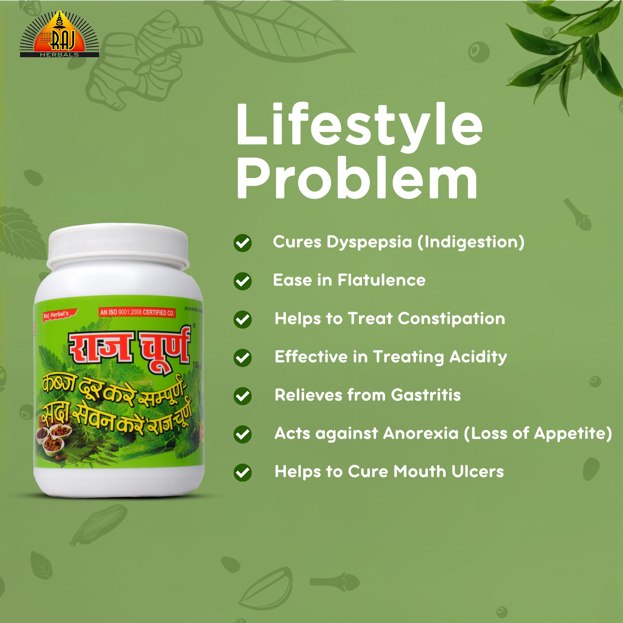 Acidity Raj Churan - Pack of 4 Bottles | Laxative for Digestion & Gastric Problems view 3